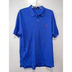 Polo By Ralph Lauren Men's Classic Fit‎ Blue Polo Shirt Size L 100% Cotton